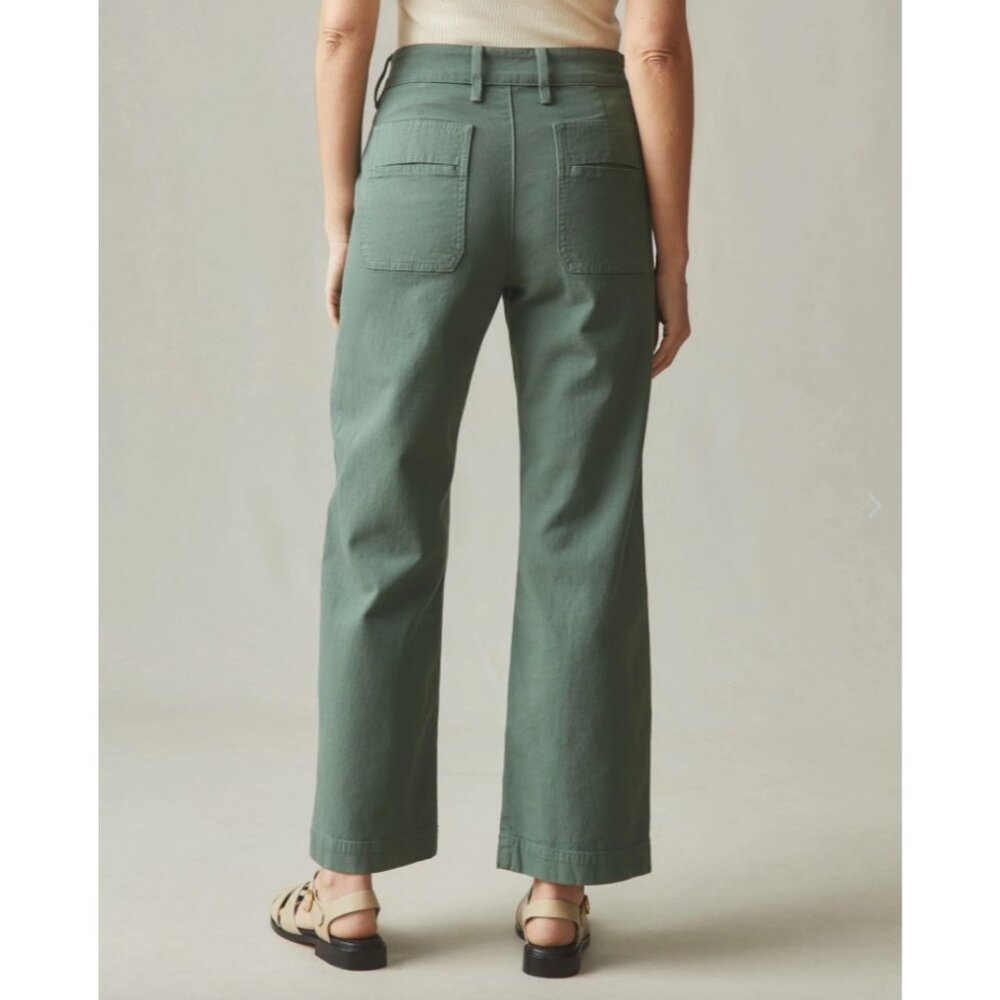 NEW American Giant Womens Size 8 Fern Wide‎ Leg Cotton Pants Ankle USA - Picture 3 of 11